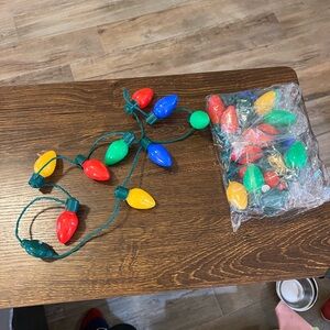 2 Christmas LED Light Up Bulb Necklace